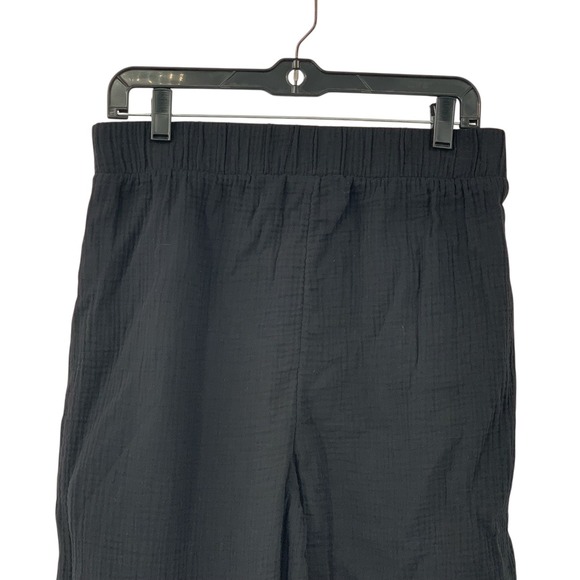 Chico's Womens Black Gauze Wide Leg Pull On Cropped Pants Beachy Lagenlook 1/Med - Picture 4 of 8
